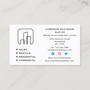 Real Estate Agent Realtor New Home Social Media Business Card