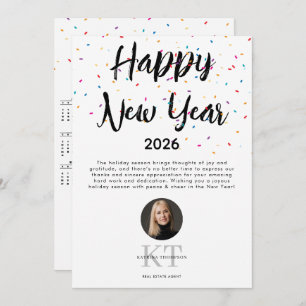Real Estate Agent Realtor New Year 2026 Calendar Holiday Card
