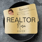 Real Estate Agent Realtor Photo QR Code Faux Metal