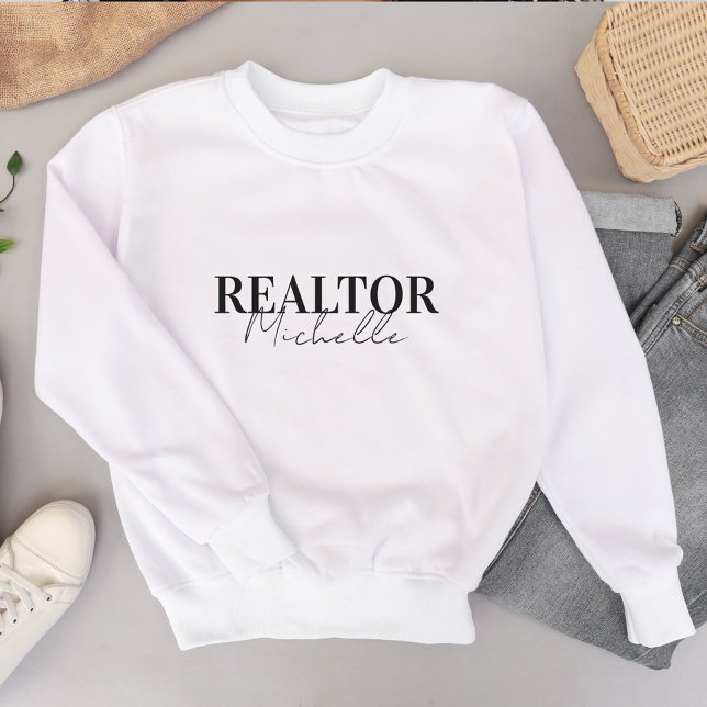 Real Estate Agent Realtor Stylish Script Name  Sweatshirt (Real Estate Agent Realtor Stylish Script Name Sweatshirt)