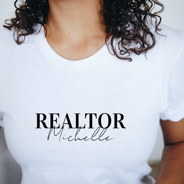 Real Estate Agent Realtor Stylish Script Name  T-Shirt (Real Estate Agent Realtor Stylish Script Name T-Shirt)