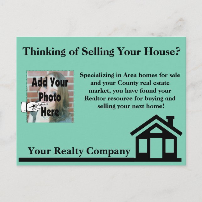 Real Estate Agent Realty Company Advertising Postc Postcard (Front)
