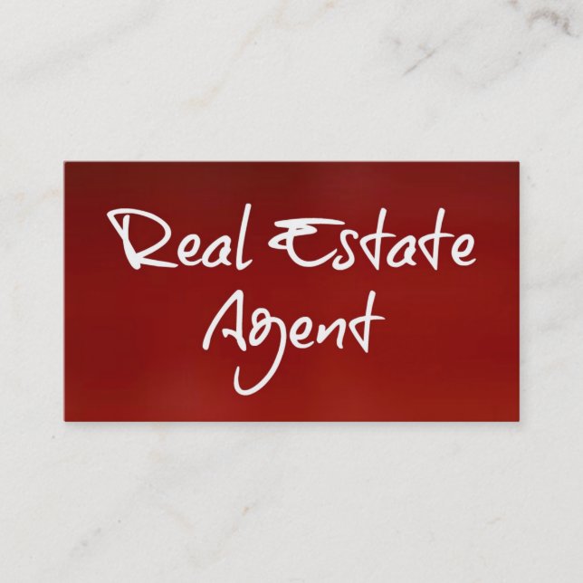 Real Estate Agent Red Business Card (Front)