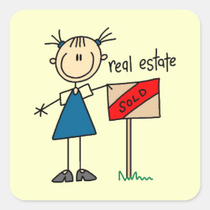 Real Estate Agent Square Sticker