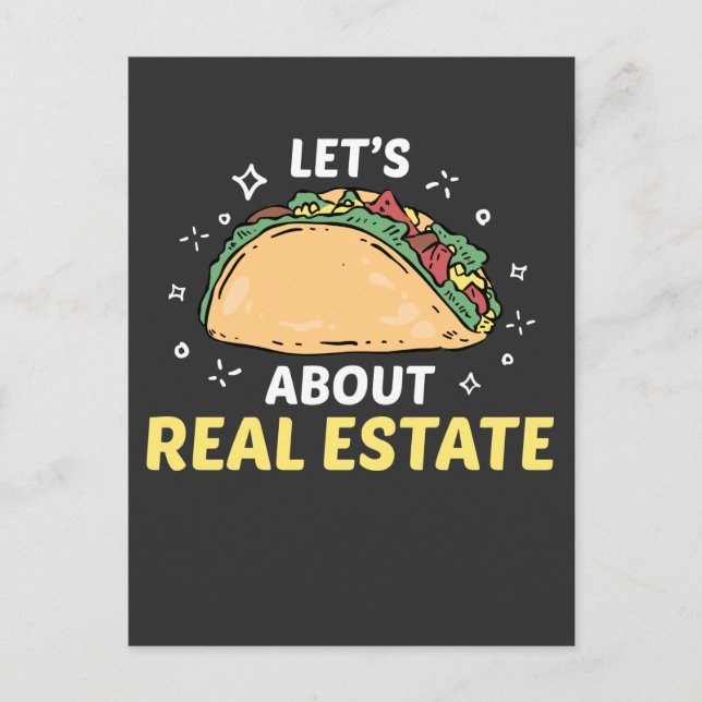 Real Estate Agent Taco Property Broker Foodie Postcard (Front)