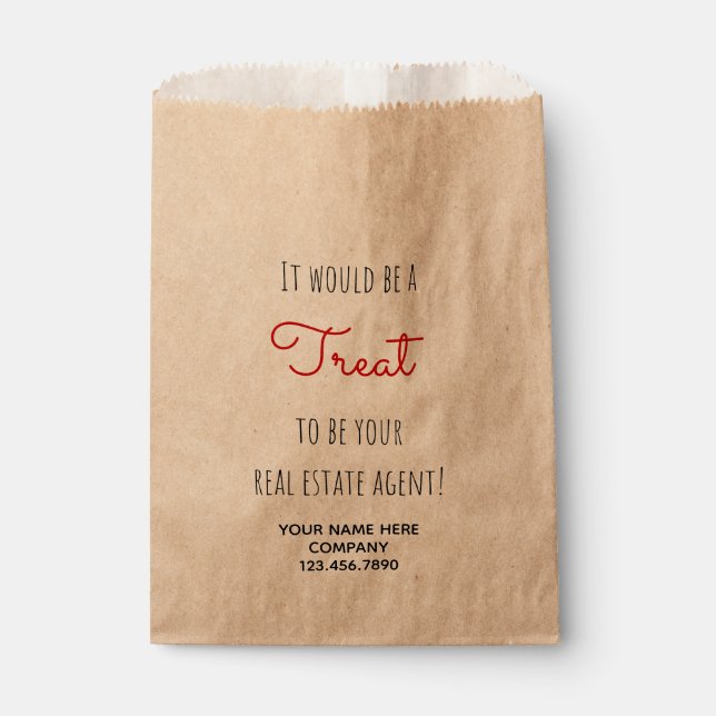 Real Estate Agent Treat Favour Bags (Front)