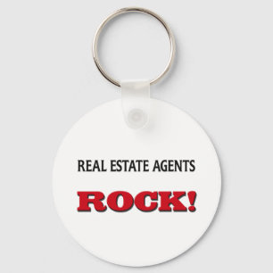 Real Estate Agents Rock Key Ring