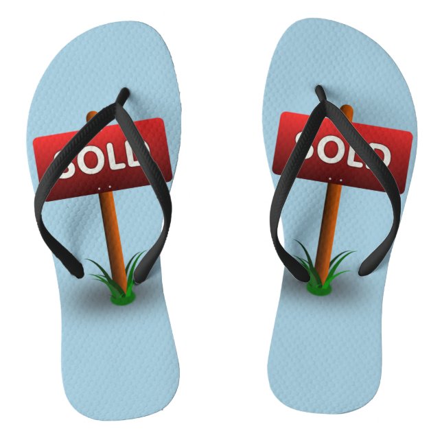 Real Estate Agent's "SOLD" Sign Flip Flops (Footbed)