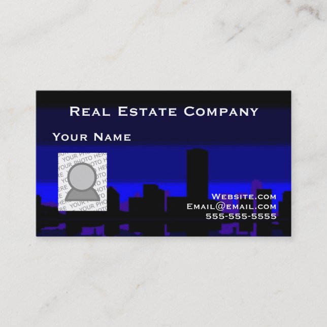Real Estate and your photo Business Card (Front)