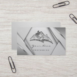 Real Estate Apartment Mortgages Home Values Grey Business Card