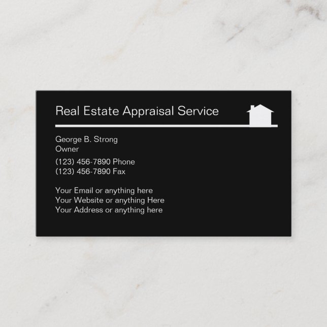 Real Estate Appraiser Business Card (Front)