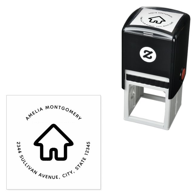 Real Estate Architecture House Icon Address Self-inking Stamp (In Situ)