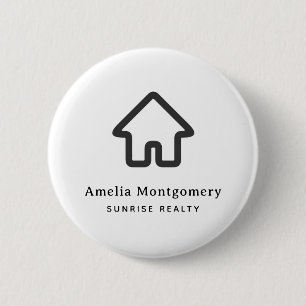 Real Estate Architecture House Icon Business 6 Cm Round Badge