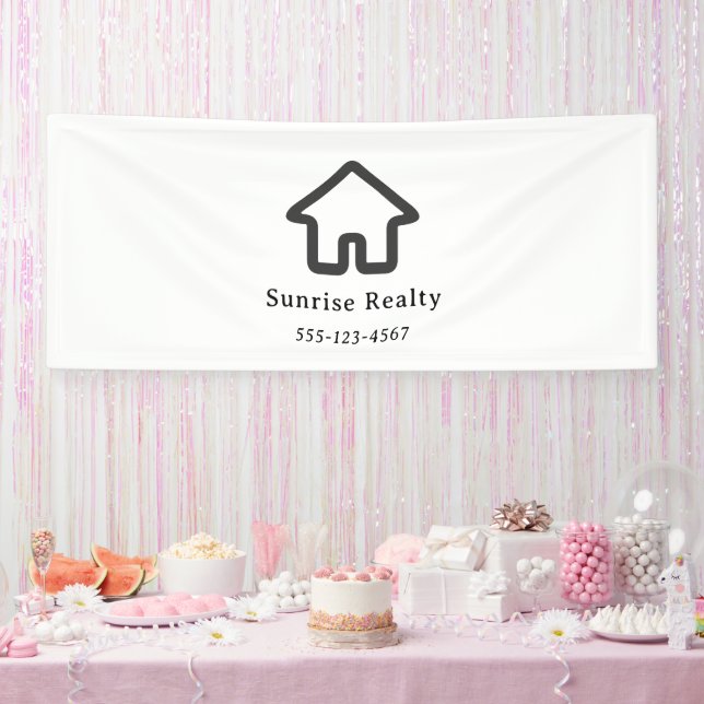 Real Estate Architecture House Icon Business Banner (Party)