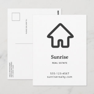 Real Estate Architecture House Icon Business Postcard