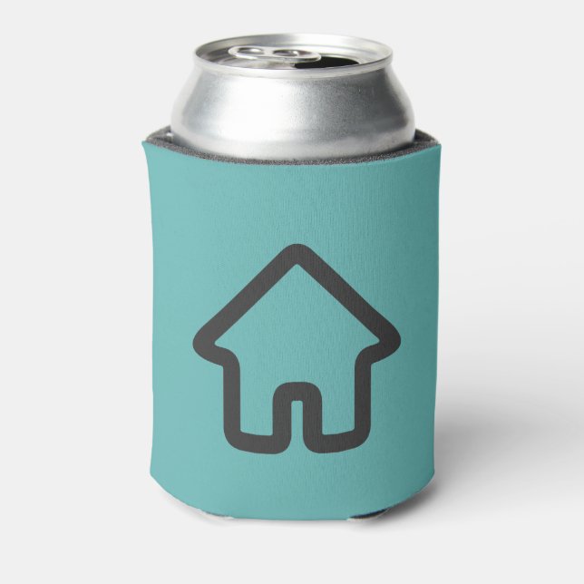 Real Estate Architecture House Icon Can Cooler (Can Back)