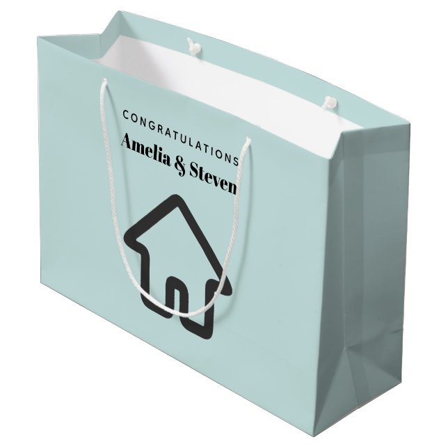 Real Estate Architecture House Icon First House Large Gift Bag (Back Angled)