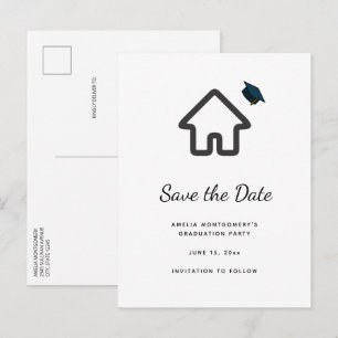 Real Estate Architecture House Icon Graduation Announcement Postcard