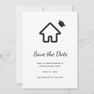 Real Estate Architecture House Icon Graduation Save The Date