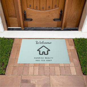 Real Estate Architecture House Icon Welcome Doormat