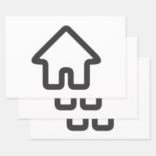 Real Estate Architecture House Icon Wrapping Paper Sheet