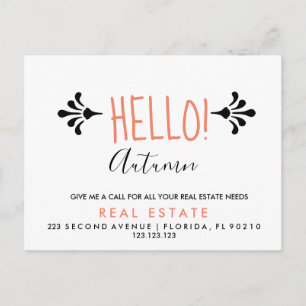 real estate Autumn referrals Announcement Postcard