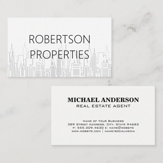 Real Estate Background | Skyline Business Card (Front/Back)