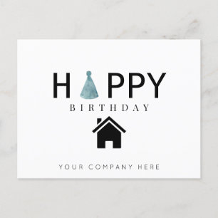 Real Estate Birthday Hat Happy Birthday Postcard
