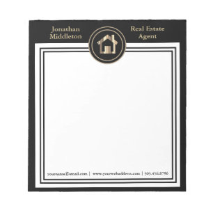 Real Estate - Black and Gold Notepad