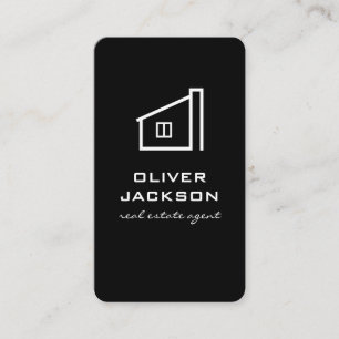 Real Estate Black White Business Card