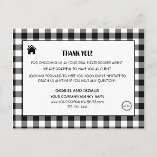Real Estate Broker Agent Business Logo Thank You Postcard