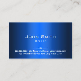 Real Estate Broker Blue Metal Business Card