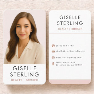 Real Estate Broker Blush Pink Business Card