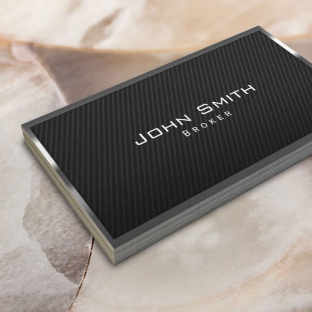 Real Estate Broker Carbon Fibre Metal Framed Business Card (Creator Uploaded)
