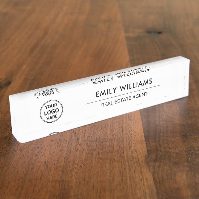 Real Estate Broker Custom Logo Nameplate (Side)