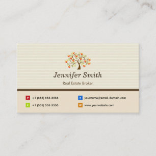 Real Estate Broker - Elegant Tree Symbol Business Card