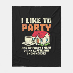 Real Estate Broker Like Party Fleece Blanket