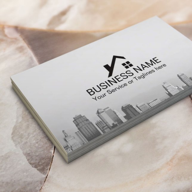 Real Estate Broker Modern City Skyline Business Card (Creator Uploaded)