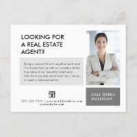  Real Estate Broker Modern Minimalist Postcard 