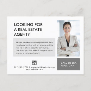 Real Estate Broker Modern Minimalist Postcard