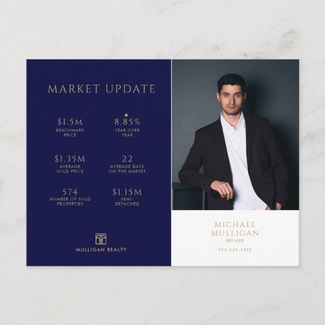 Real Estate Broker Modern Postcard - MARKET UPDATE (Front)