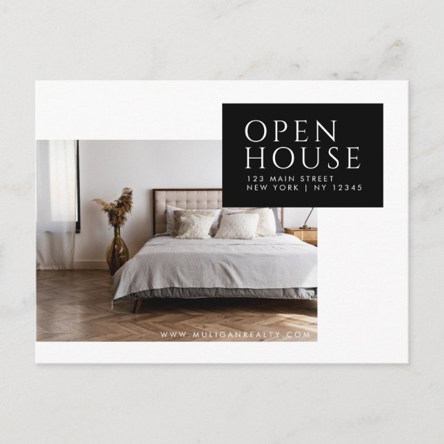 Real Estate Broker Modern Postcard - OPEN HOUSE (Front)
