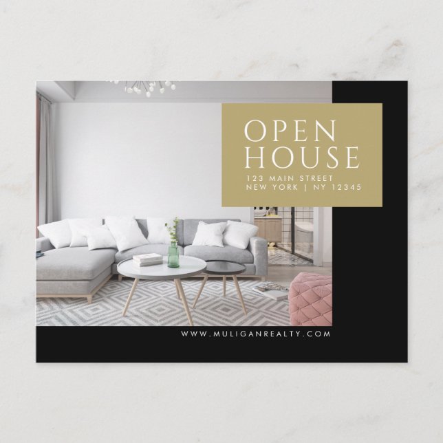 Real Estate Broker Modern Postcard - OPEN HOUSE (Front)