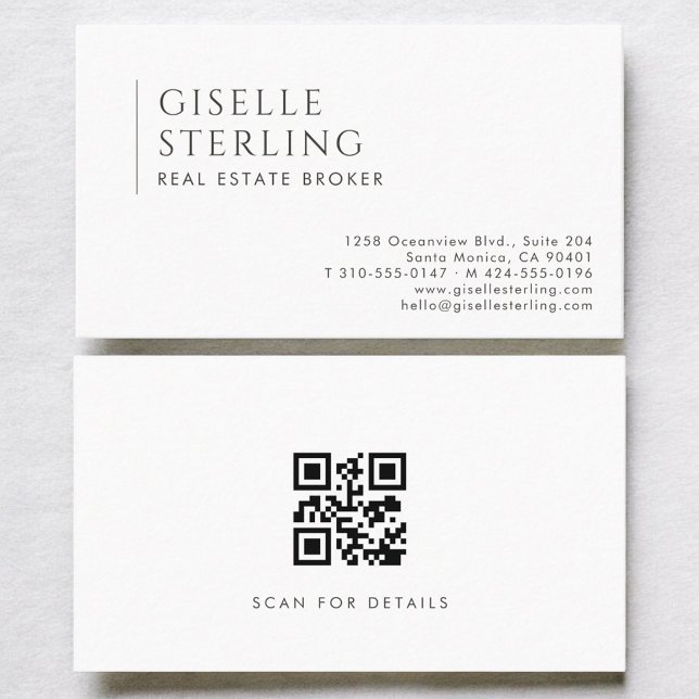Real Estate Broker Modern Professional QR Code Business Card (Creator Uploaded)
