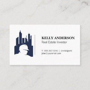 Real Estate Buildings Construction Worker Business Card