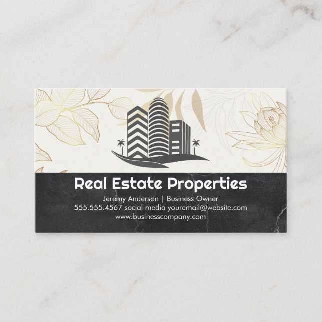 Real Estate Buildings | Property Business Card (Front)