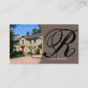 Real Estate Business Card Pretty House Driveway Bg