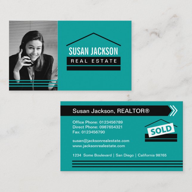 Real Estate Business Card with Photo (Front/Back)