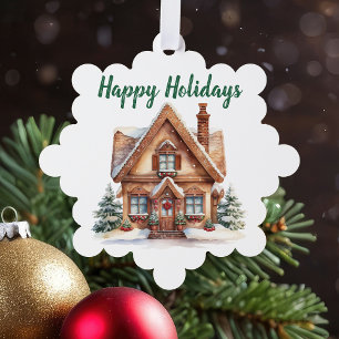 Real Estate Business Christmas Personalised Tree Decoration Card