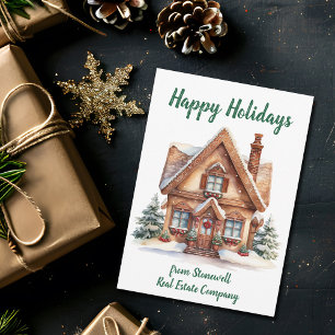 Real Estate Business Christmas Personalized Holiday Card